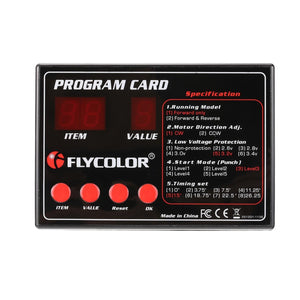 Program card for Flycolor 150 esc